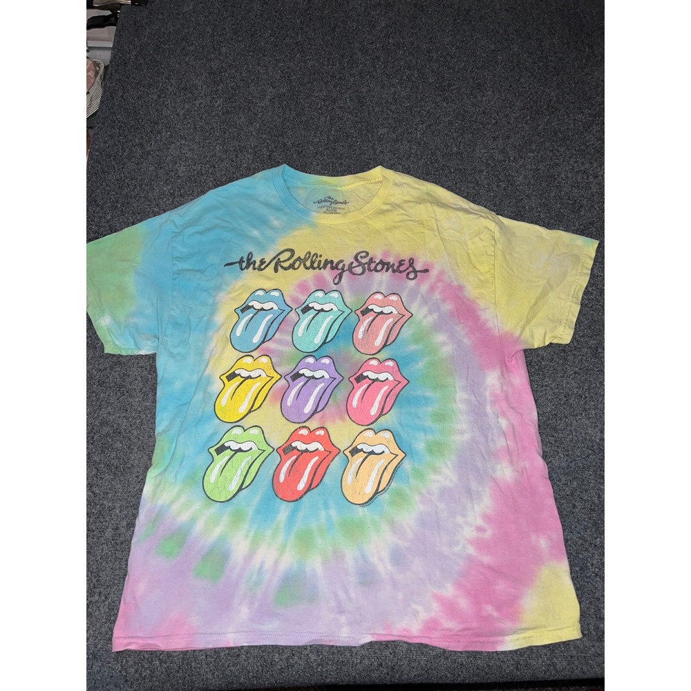 The Rolling Stones Tie Dye Graphic T-Shirt XL Multicolor Cotton Band Tee